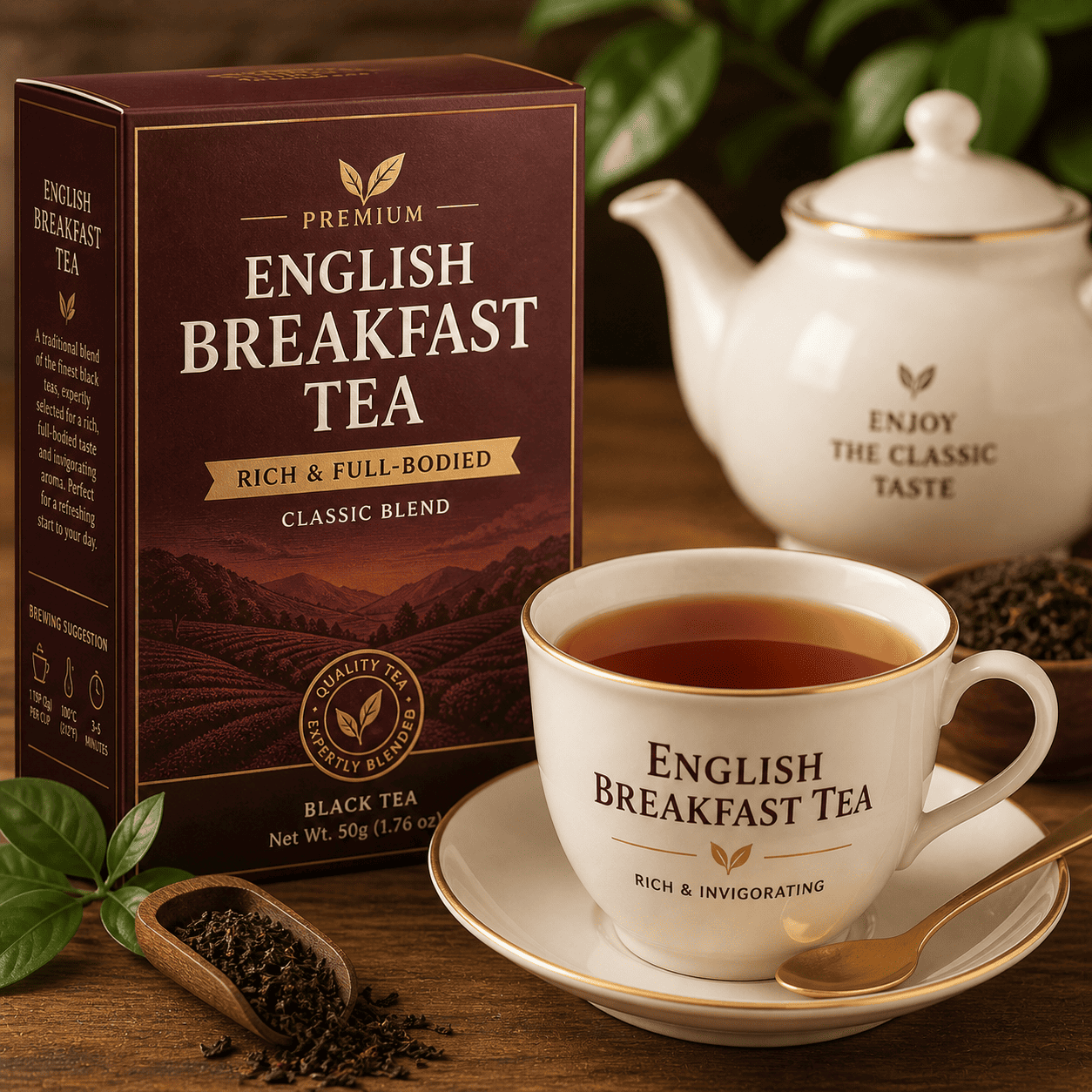 English Breakfast Tea dari Thirty Three Brew dengan tampilan clean dan modern